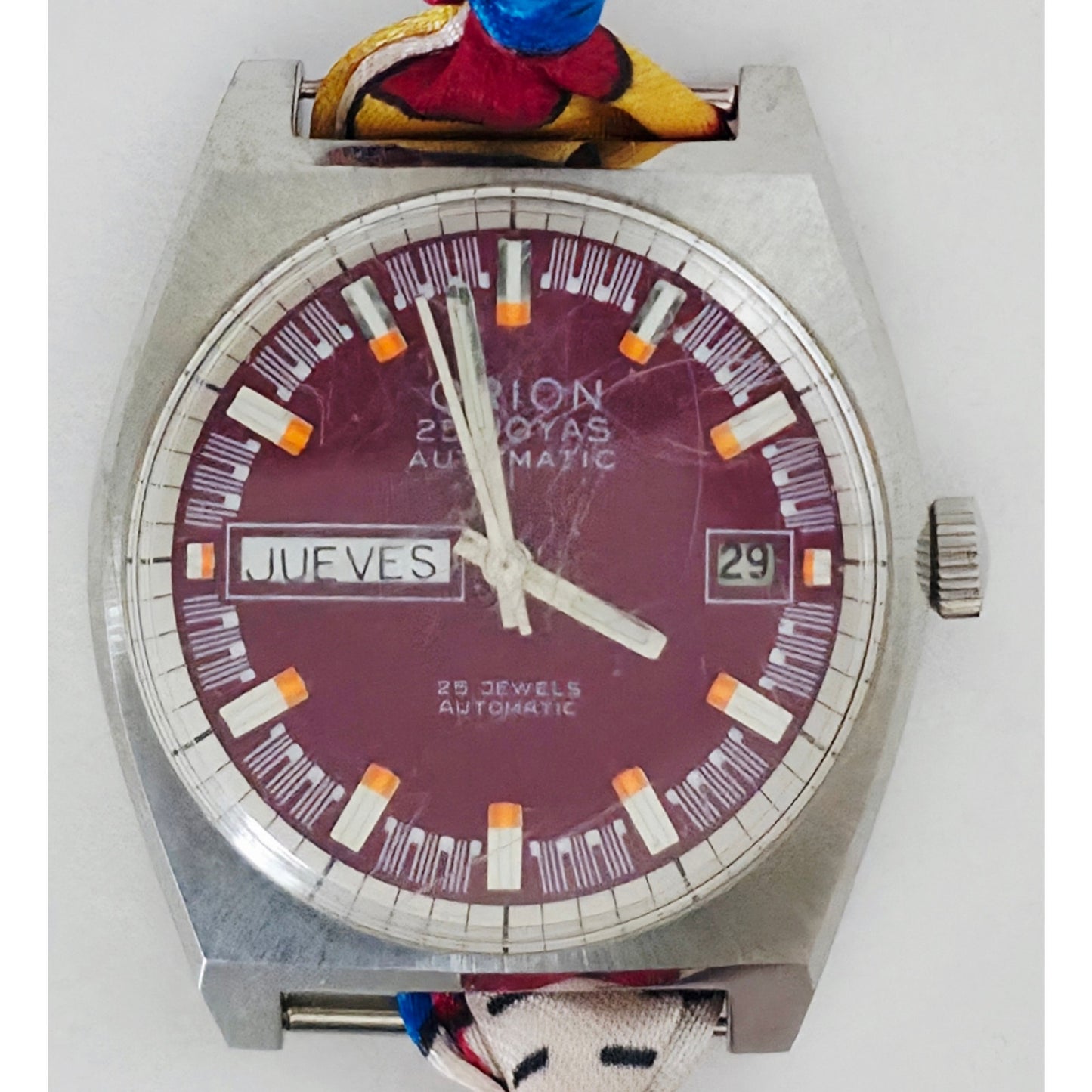 "Frozen In Time" 1960's Vintage Watch Face w/ Silk/Satin Tie Bracelet