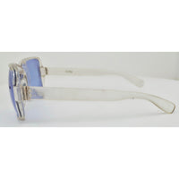 VINTAGE *NEW* 1970's Glam Unisex Translucent |Clear Frame with Blue Lens Sunglasses
