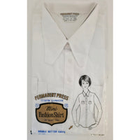 VINTAGE *NEW* 1960's Women's Mini Fashion Shirt White Cotton Blend Size 36