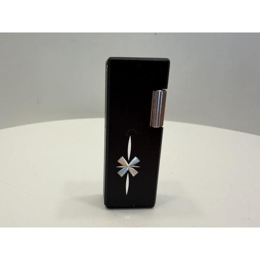 VINTAGE *NEW* 1950's Capri w/Design Black/Silver Butane Japanese Lighter