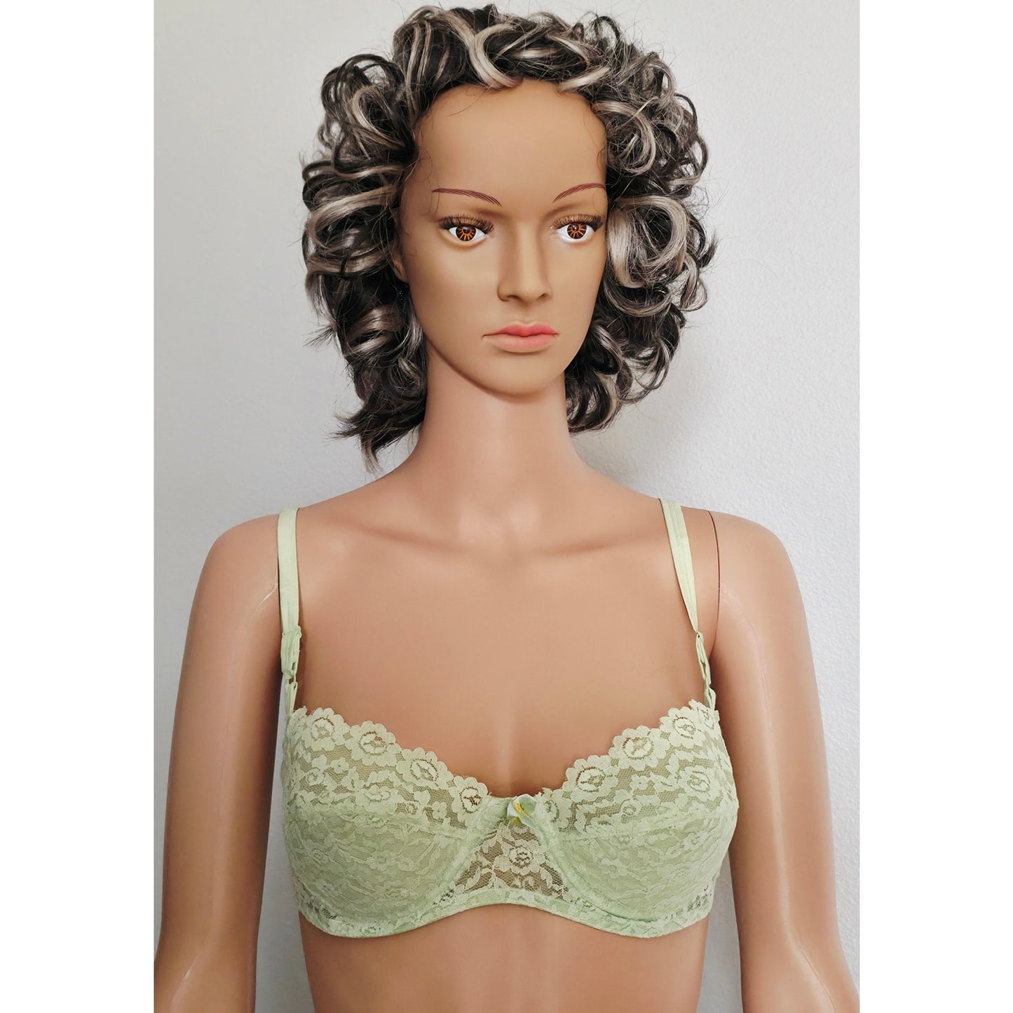 VINTAGE *NEW* 1960's Empire Foundation Women's Green Lace Push Up Bra Size 34A