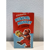 VINTAGE *NEW*  Musical Moving Monkey w/Clashing Cymbals Wind-Up Toy