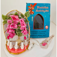 VINTAGE Needs Lovin' Electrified Nativity Set with Candles and Flowers