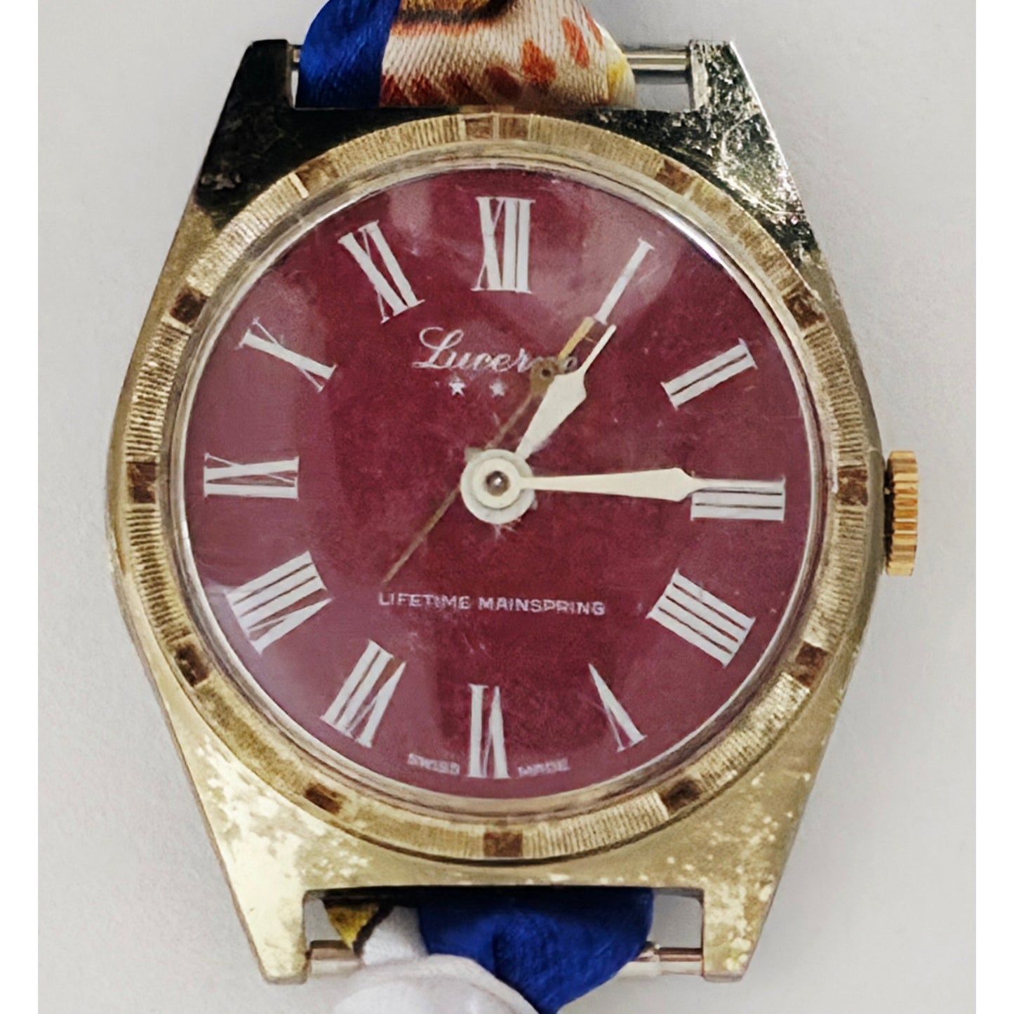 "Frozen In Time" 1960's Vintage Watch Face w/ Silk/Satin Tie Bracelet