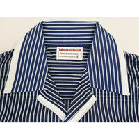 VINTAGE *NEW* 1970's Masterbuilt Men's Blue Striped Pajama Set Size S