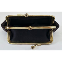 VINTAGE *NEW* 1960's Brown with Brass Clasp 2 Section Change Purse