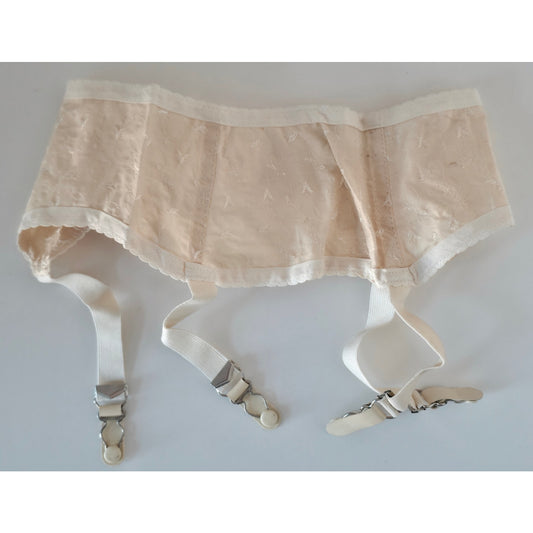 VINTAGE *NEW* 1960's MACBESS Women's Beige with Flowers Garter Belt Size S (26)