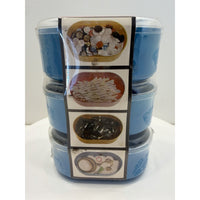VINTAGE *NEW* 1970's Plastic Vanity Box Set of 3 Lidded Dresser Organizer