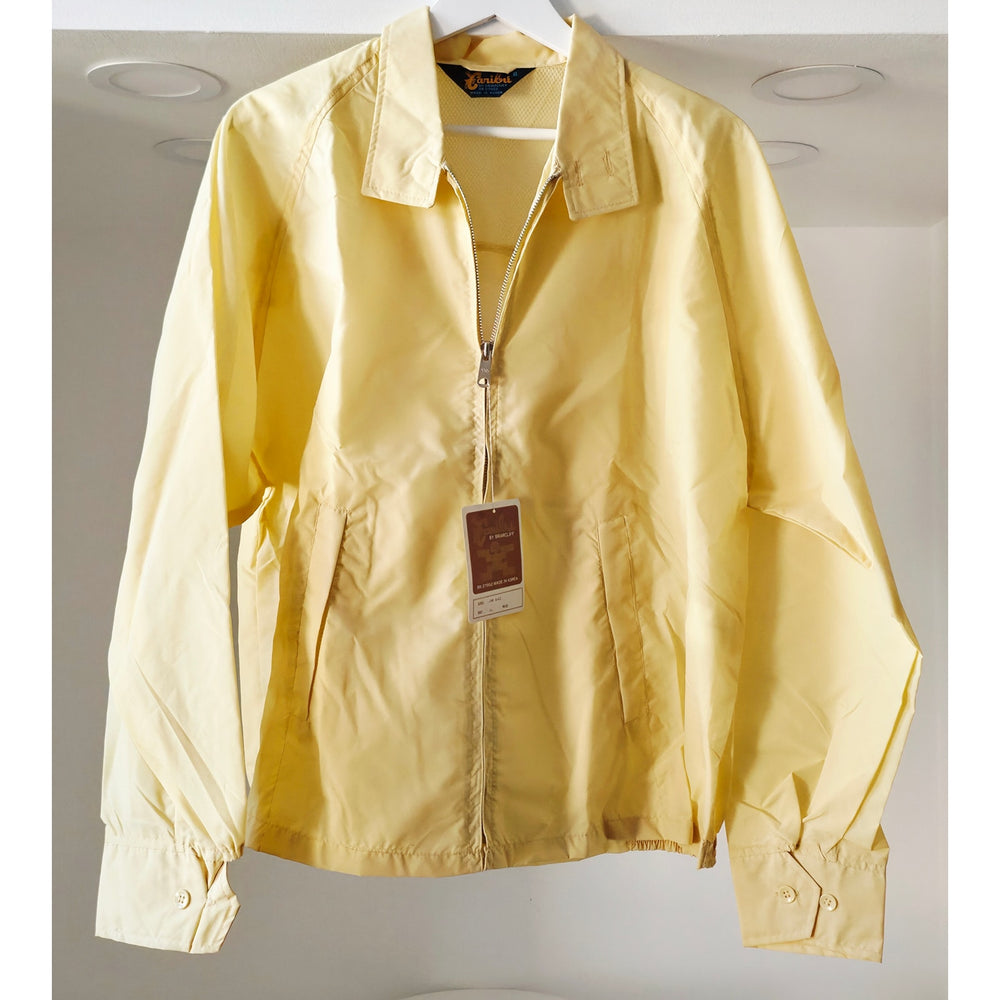 VINTAGE *NEW* 1970's Men's Caribu Yellow All Weather Zip Hood Jacket Size L