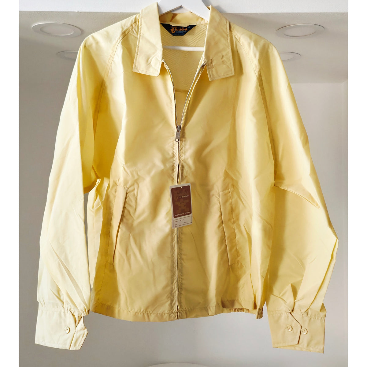 VINTAGE *NEW* 1970's Men's Caribu Yellow All Weather Zip Hood Jacket Size L