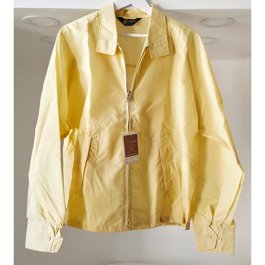 VINTAGE *NEW* 1970's Men's Caribu Yellow All Weather Zip Hood Jacket Size L