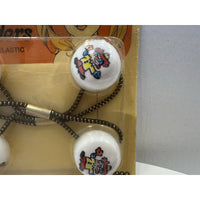 VINTAGE *NEW* 1975 Goody 6990 Twin Bead Ponytail Holders with Clowns Set of 2