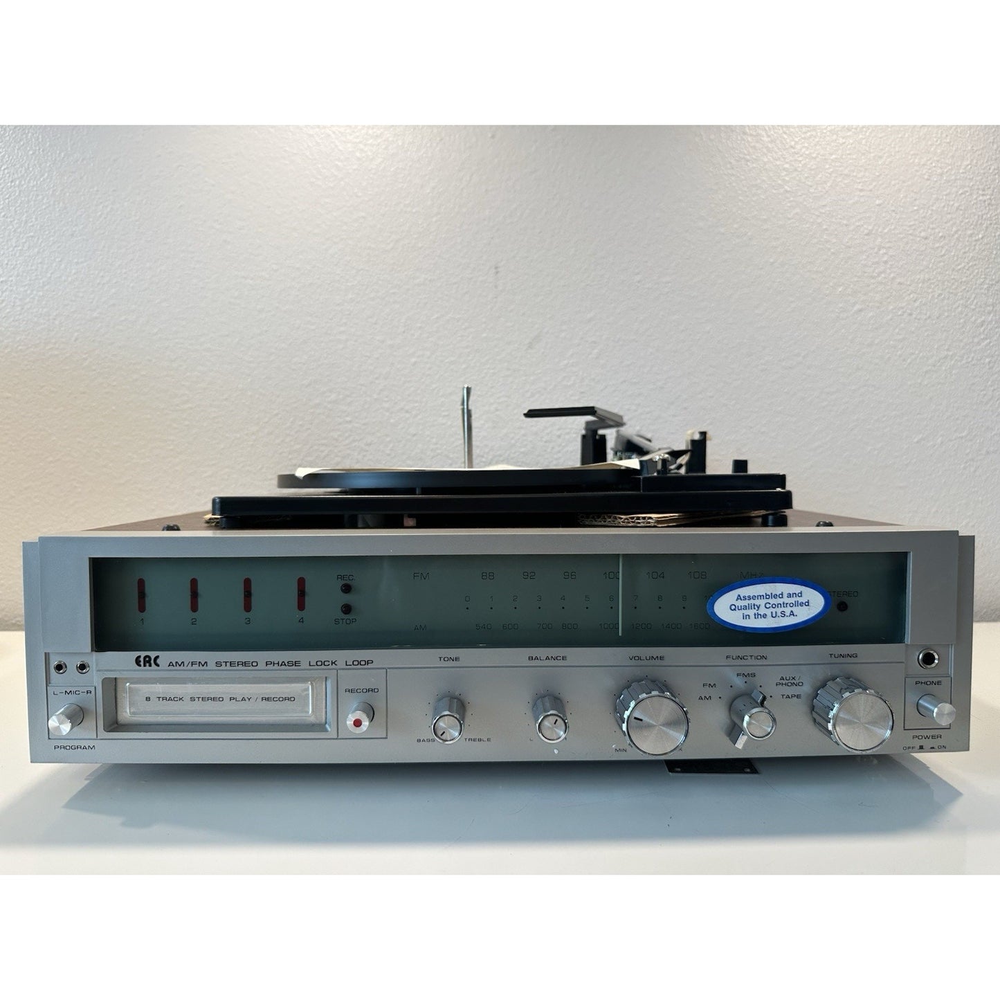 VINTAGE *NEW* 1970's ERC 8235 AM/FM 8-Track Record Player System with Speakers