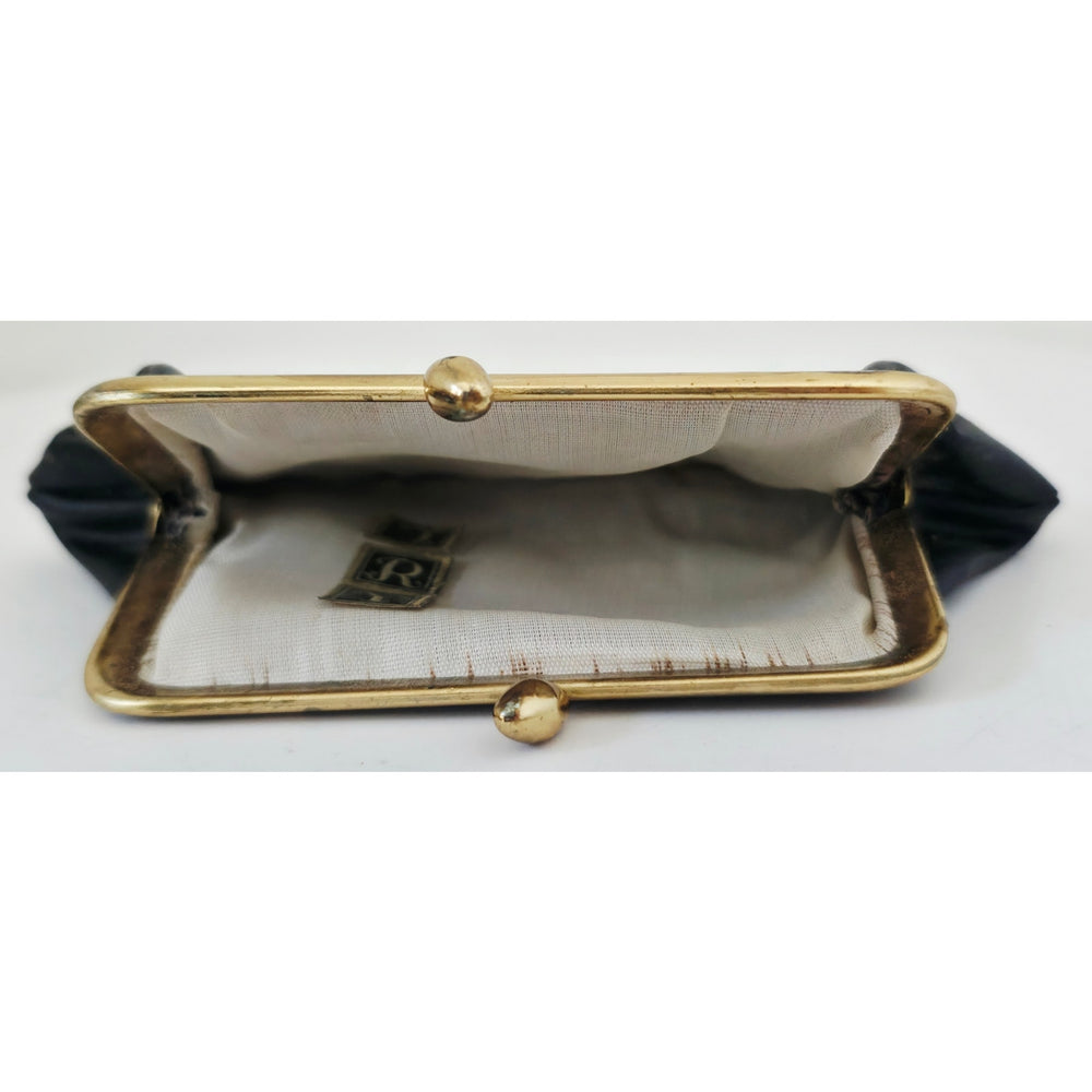 VINTAGE *NEW* 1960's Black with Gold Design Change Purse