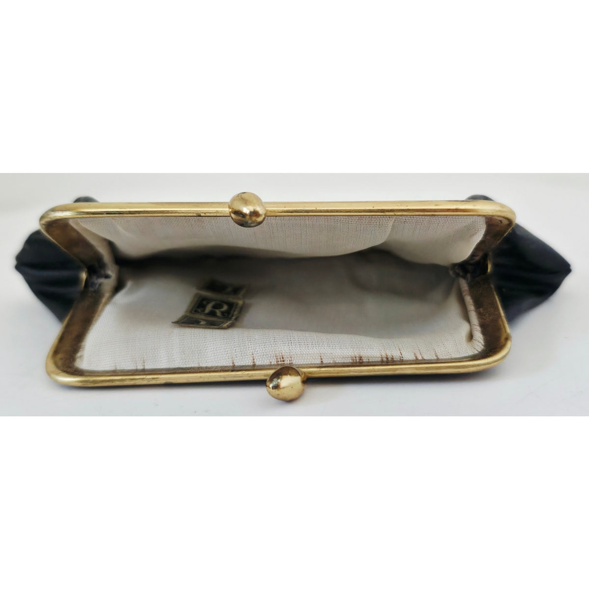VINTAGE *NEW* 1960's Black with Gold Design Change Purse