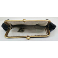 VINTAGE *NEW* 1960's Black with Gold Design Change Purse