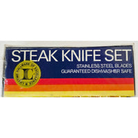 VINTAGE *NEW* 1960's Lifetime Cutlery Gold-Tone Stainless Steel Steak Knife Set