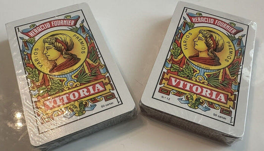 VINTAGE *NEW* 1960's Heraclio Fournier Vitoria Playing Cards 2 Decks Spain