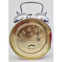 VINTAGE *PRISTINE** 1970's Alan Roberts Double Bell Keywound Alarm Clock Red