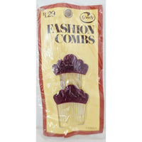 VINTAGE *NEW* 1975 Goody #7050/1 Fashion Combs Scalloped Brown USA