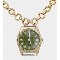 Vintage 1960's Lucerne Green Watch Face Necklace Custom Made | Limited Edition
