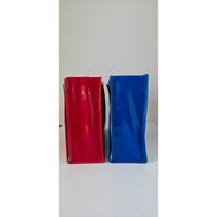 VINTAGE *NEW* 1970's Vinyl Carrying Case Blue and Red Set of 2