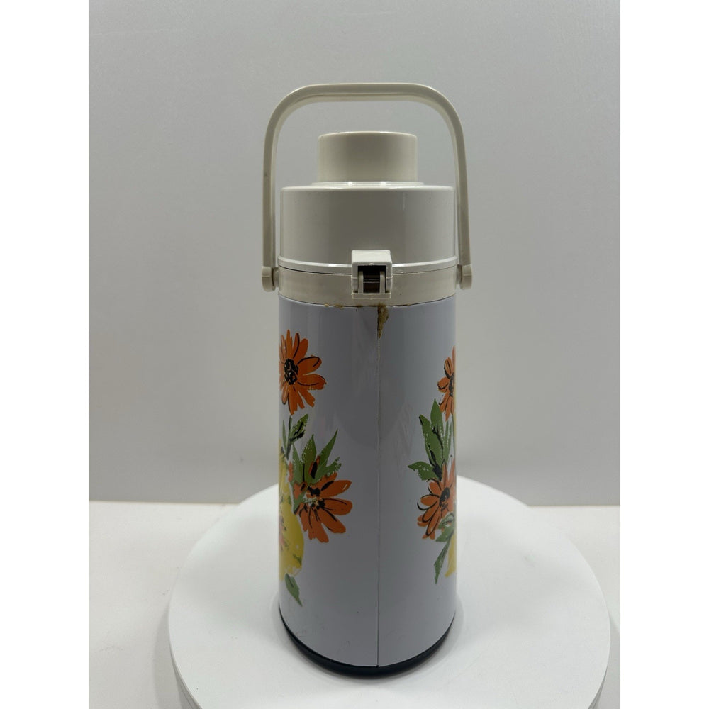 VINTAGE *NEW* 1970's Drink Dispenser w/Flowers Pumper Coffee Hot Cold Beverage