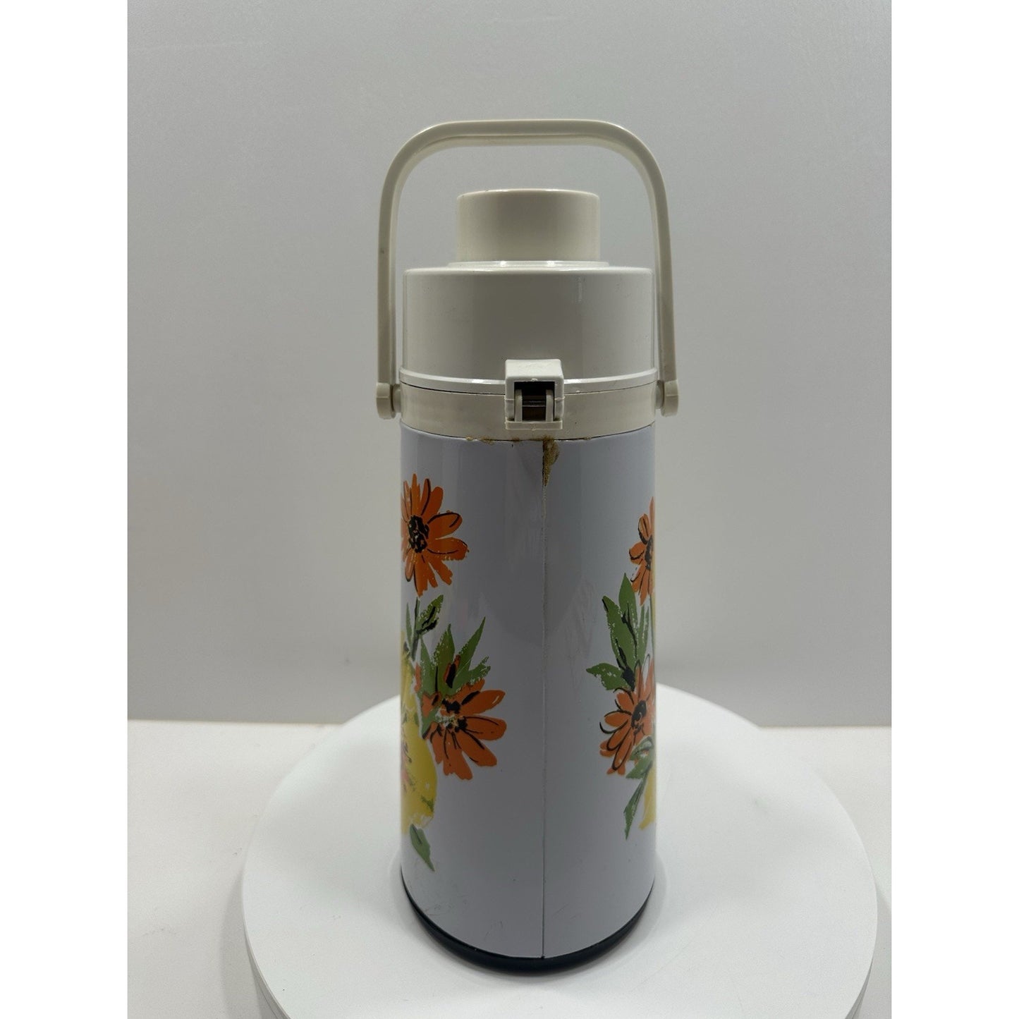 VINTAGE *NEW* 1970's Drink Dispenser w/Flowers Pumper Coffee Hot Cold Beverage