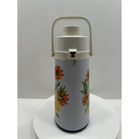 VINTAGE *NEW* 1970's Drink Dispenser w/Flowers Pumper Coffee Hot Cold Beverage