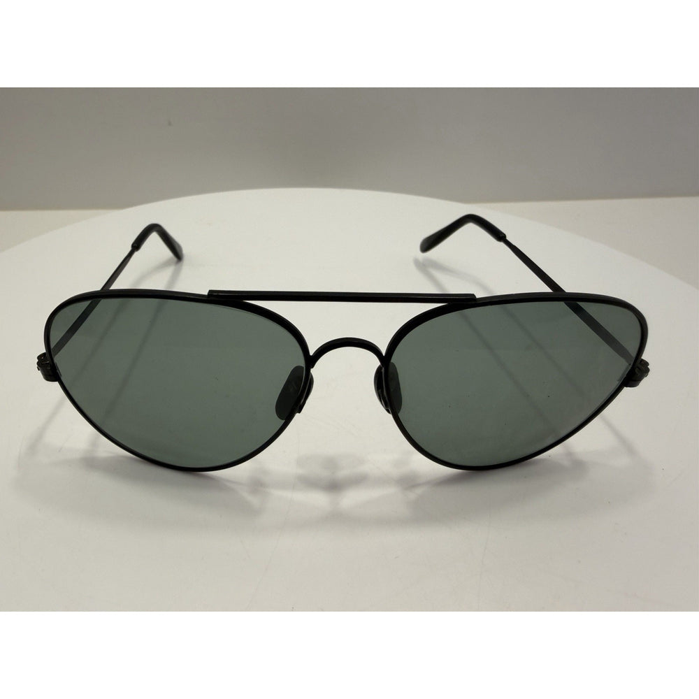 VINTAGE *NEW* 1970's Aviator Black Metal Frame with Smoke Gray Lens Sunglasses
