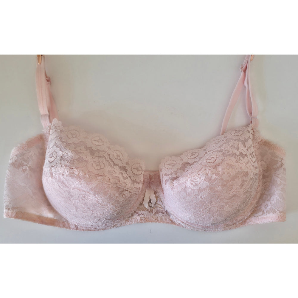 VINTAGE *NEW* 1960's Women's Pink  Lace Push-Up Bra Size 36B