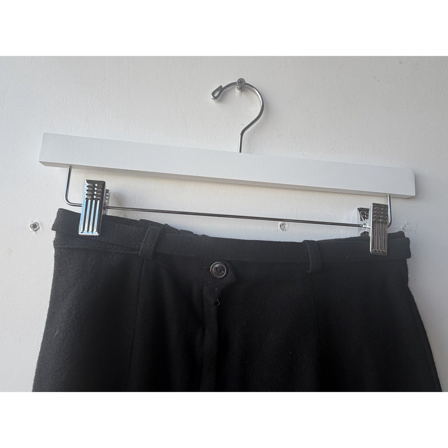 VINTAGE *NEW* 1960's Black Pencil Cashmere/Nylon Italian Belted Skirt