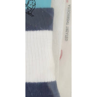 VINTAGE *NEW* 1960's Blue and White Striped Children's Stretch Socks Size 6-8.5