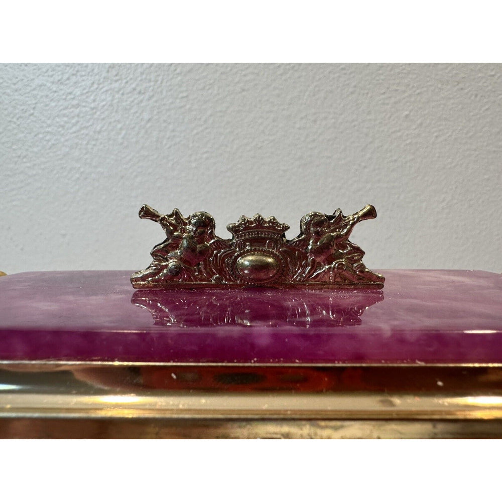 VINTAGE *NEW* 1950's Transistor Radio Jewelry Box Pink Gold