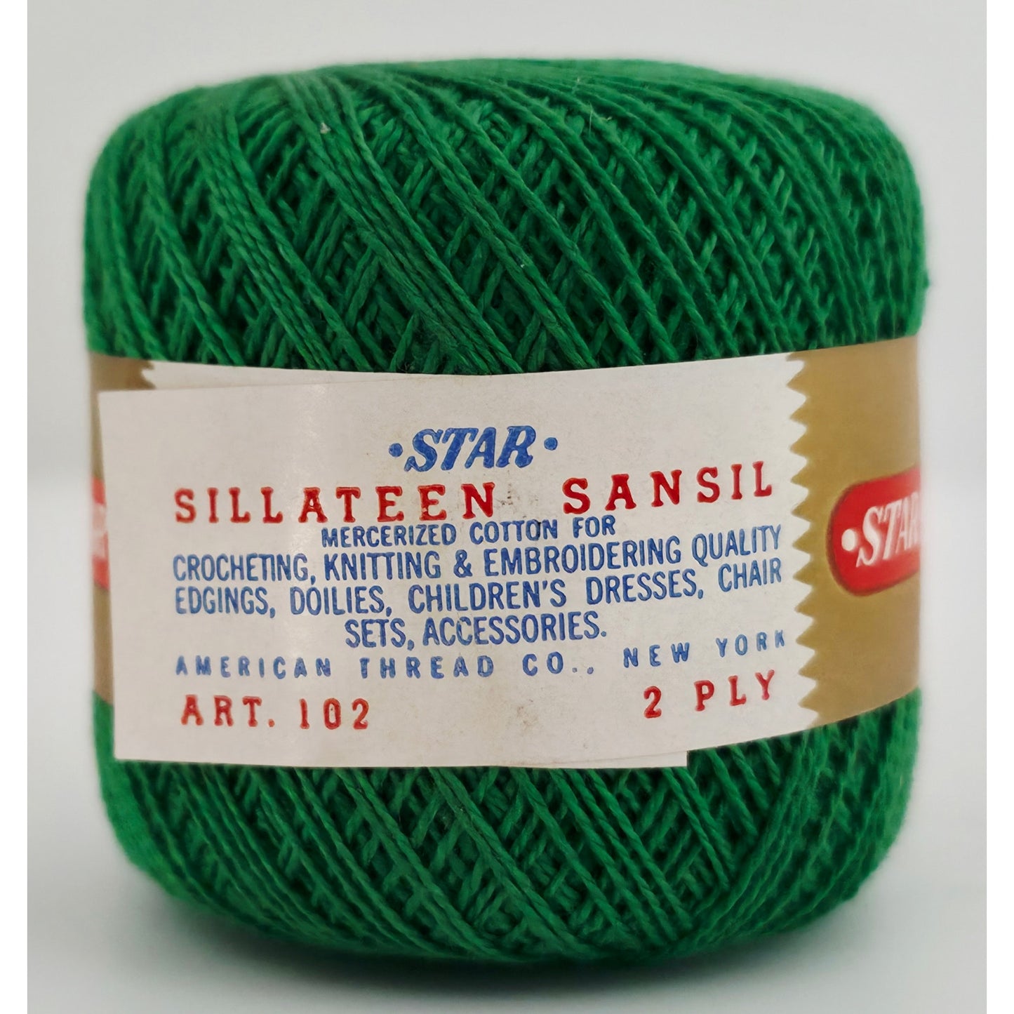 VINTAGE *NEW* 1960's Star Sillateen Sansil Green Cotton Thread 43-75 Yds 10 Pk