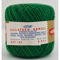 VINTAGE *NEW* 1960's Star Sillateen Sansil Green Cotton Thread 43-75 Yds 10 Pk