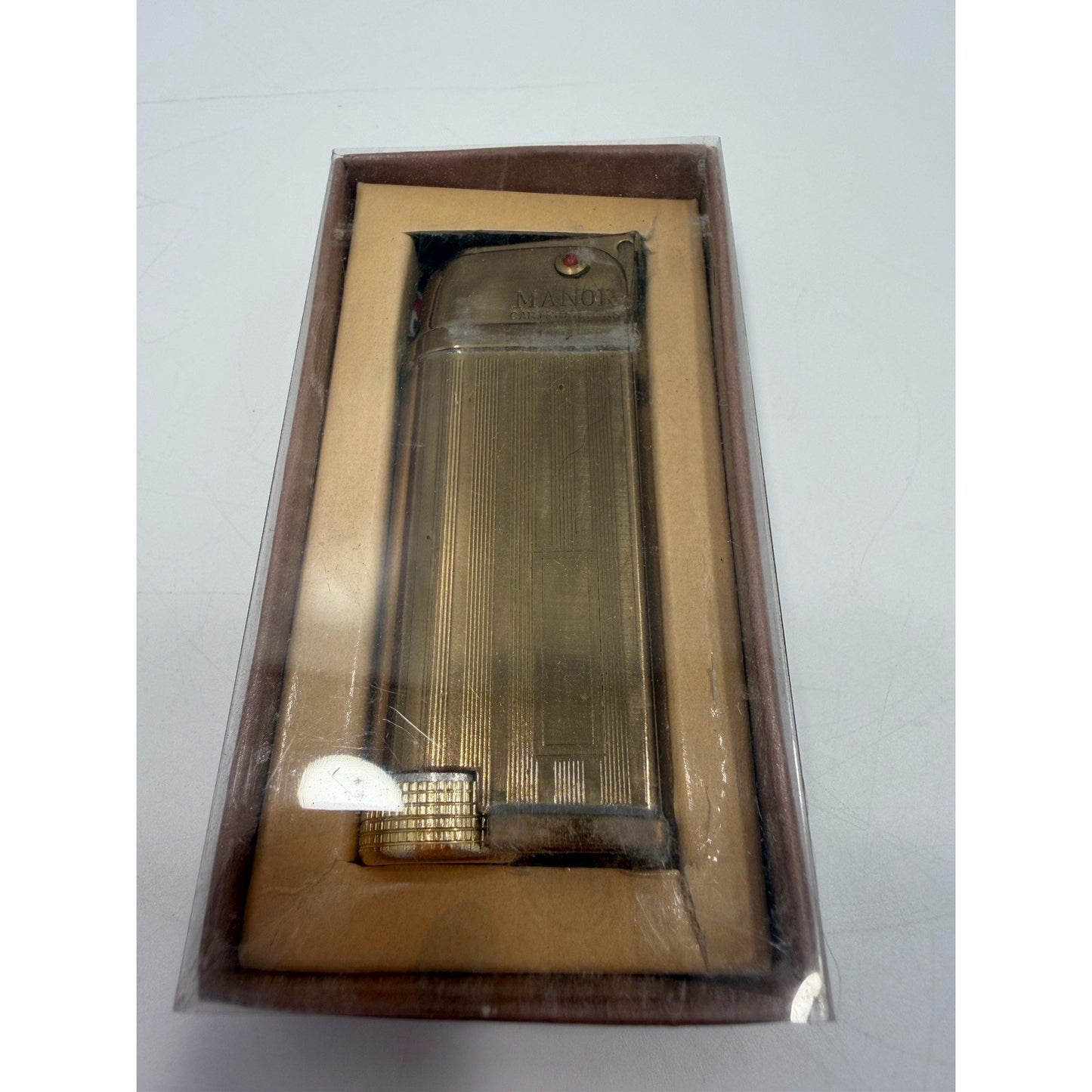 VINTAGE *NEW* 1950's Manor Gold Textured Butane Lighter