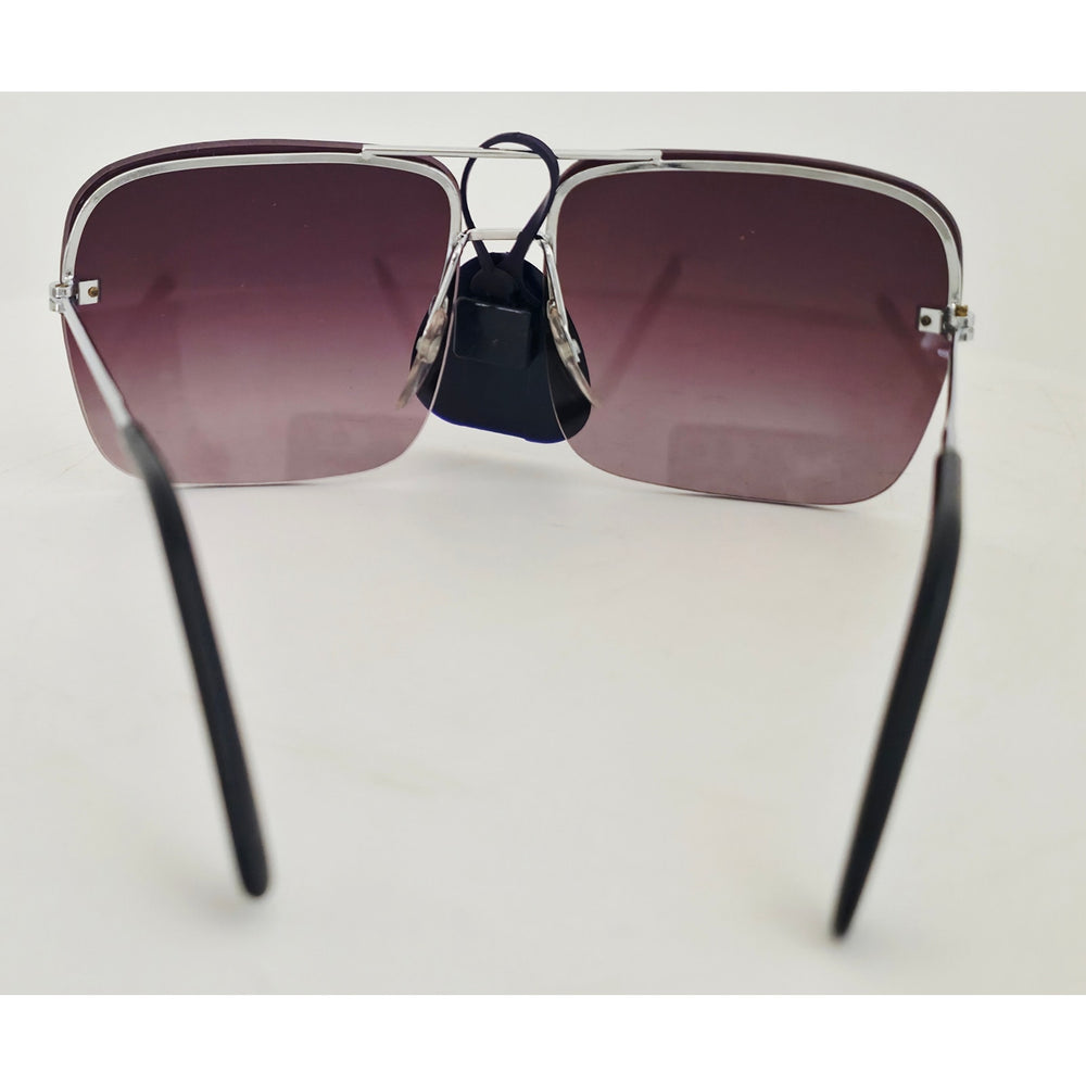 VINTAGE *NEW* 1970's Cobra Glam Unisex Sunglasses Silver Frame with Purple Lens