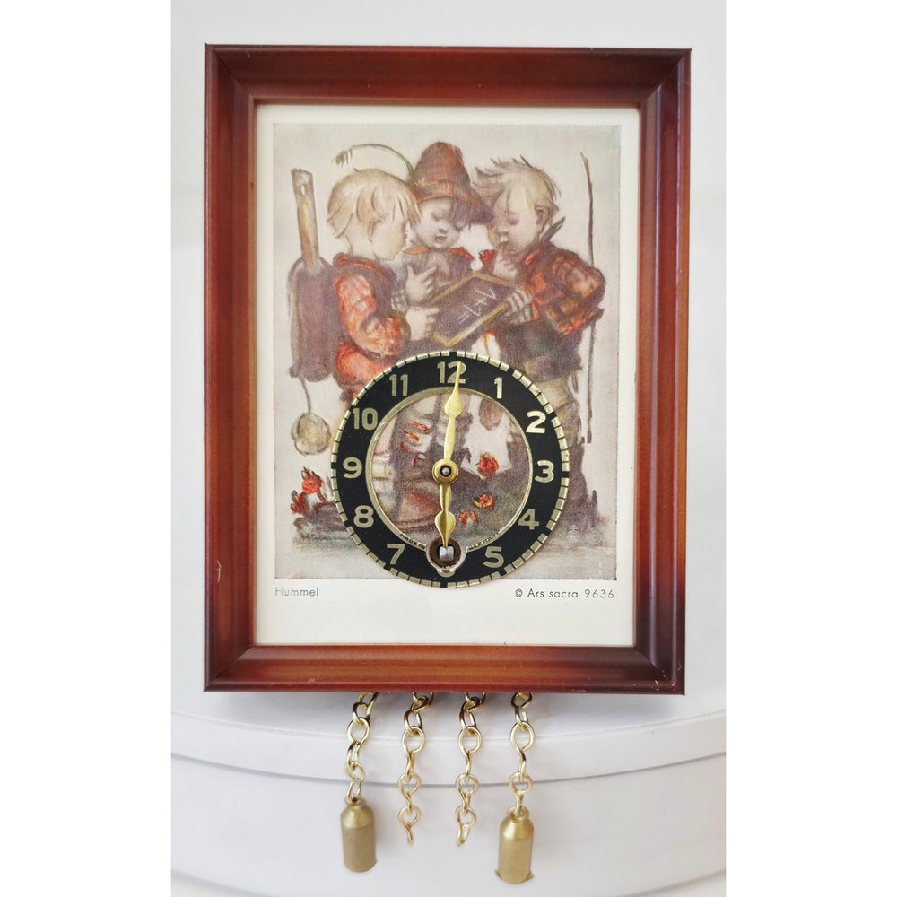 VINTAGE *NEW* 1960's Hummel German Mini Hanging Clock with Chimes
