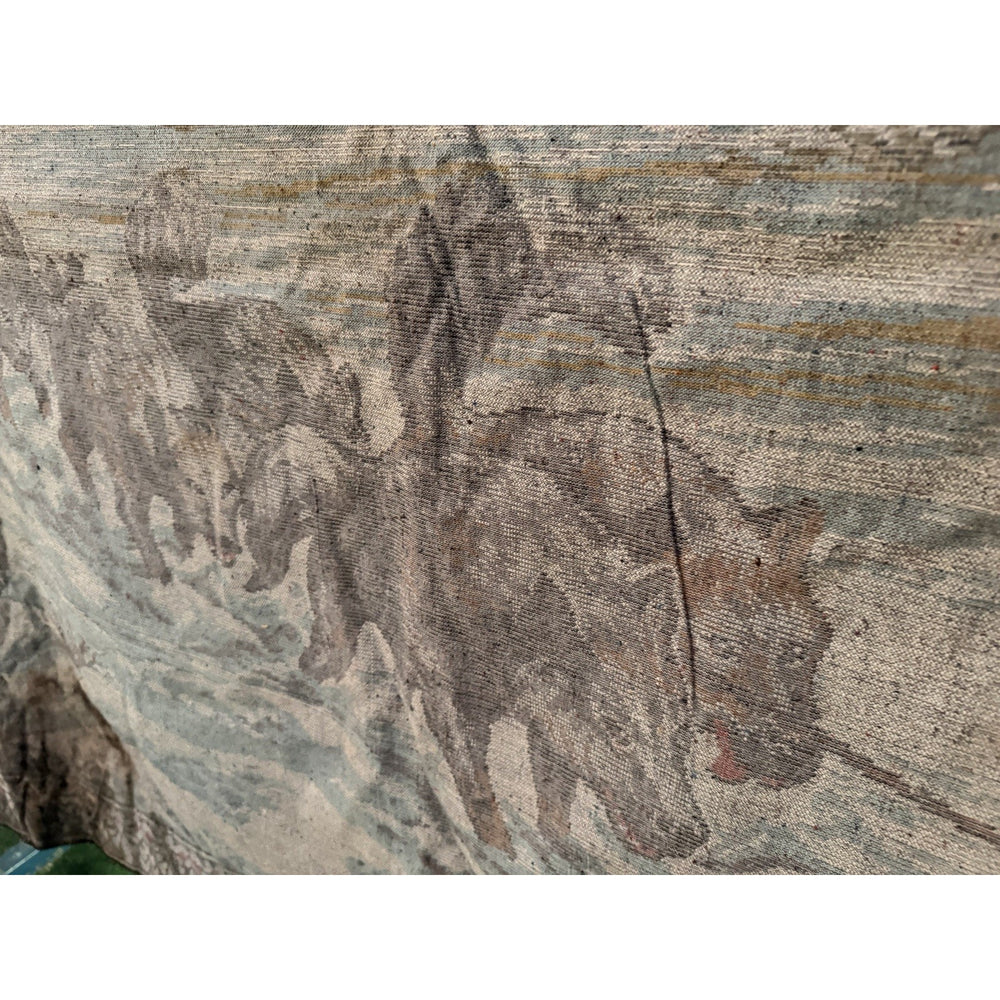 VINTAGE *PRISTINE* 1960's Dog Sledding Italian Velvet Tapestry