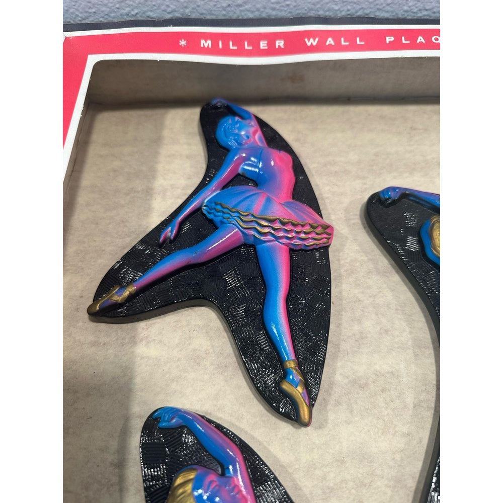 VINTAGE *NEW* Miller Studios 60's Hand-Painted Ballet Dancers Wall Plaques
