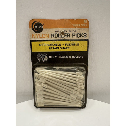VINTAGE *NEW* 1972 Wil-hold Nylon Roller Picks 30 Count