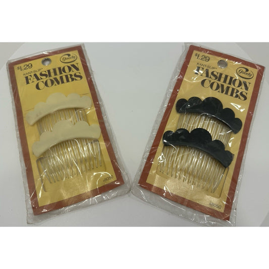 VINTAGE *NEW* 1975 Goody Kant-Slip Fashion Combs Combo Set USA