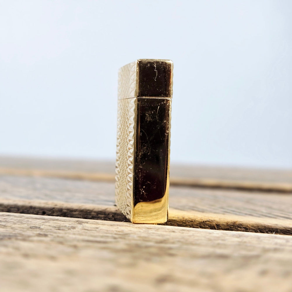 VINTAGE *NEW* 1960's Chalet Rubicon Gold Textured Butane Lighter Japan