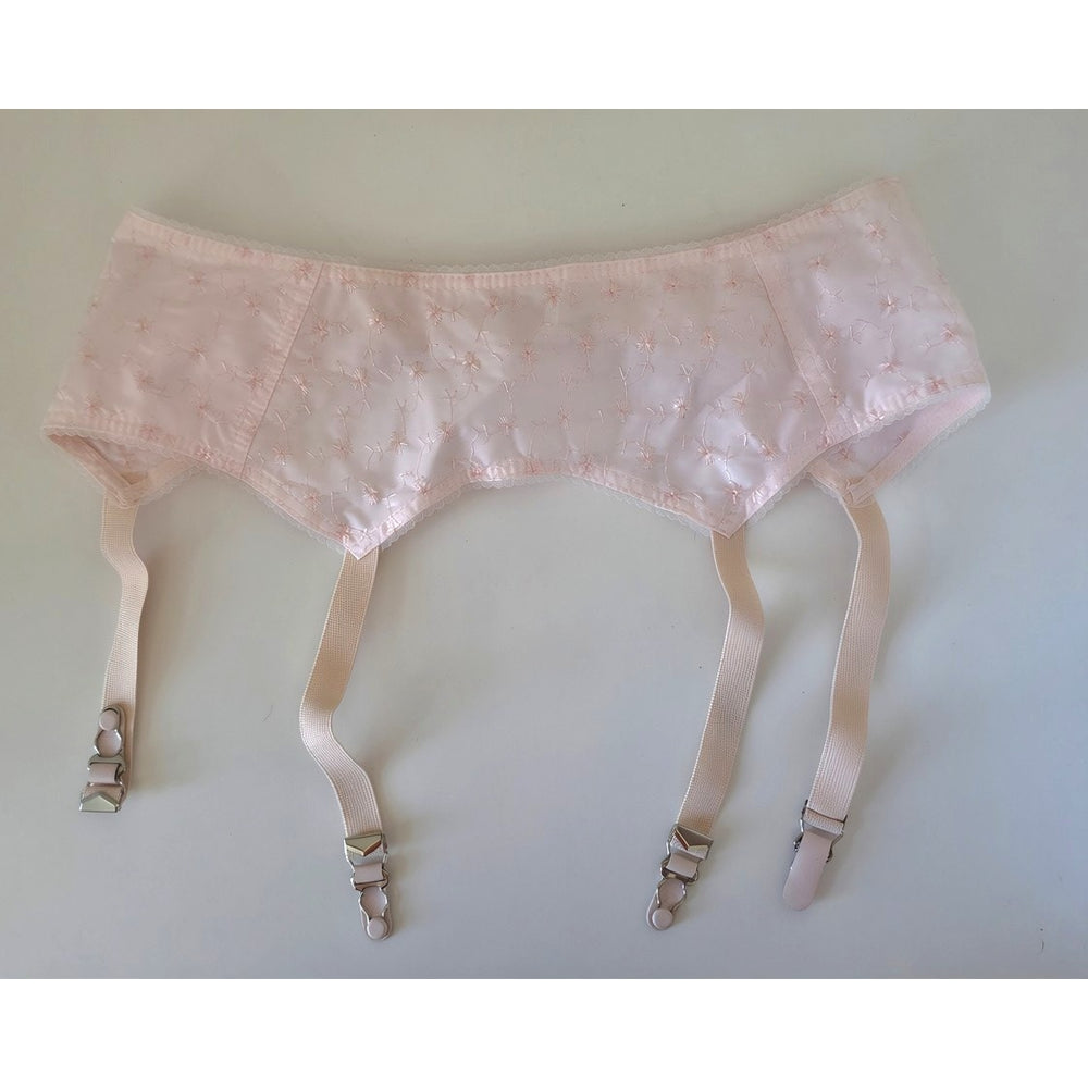 VINTAGE *NEW* 1960's Women's Light Pink Garter Belt w/Flowers Size L