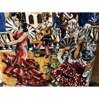 VINTAGE *PRISTINE* 1960's Flamenco Twirl Moroccan Velvet Tapestry