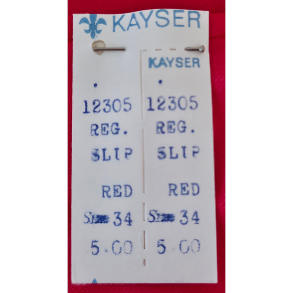 VINTAGE *NEW* 1960's Kayser Women's Red TRICOT Nylon Long Slip Size 34