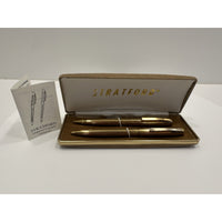 VINTAGE *NEW* Stratford Gold Pen & Pencil Set Ballpoint & Mechanical in Case