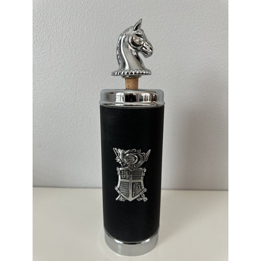 VINTAGE *NEW* Black Coat of Arms Music Box Decanter-"How Dry I Am"