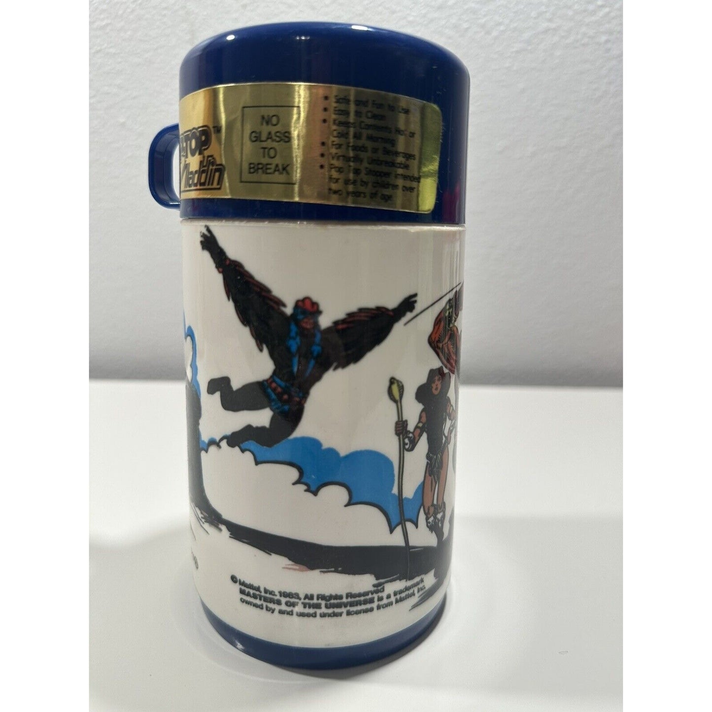 VINTAGE *NEW* 1980's Aladdin Masters of the Uni 8 oz Pop-Top Plastic Thermos